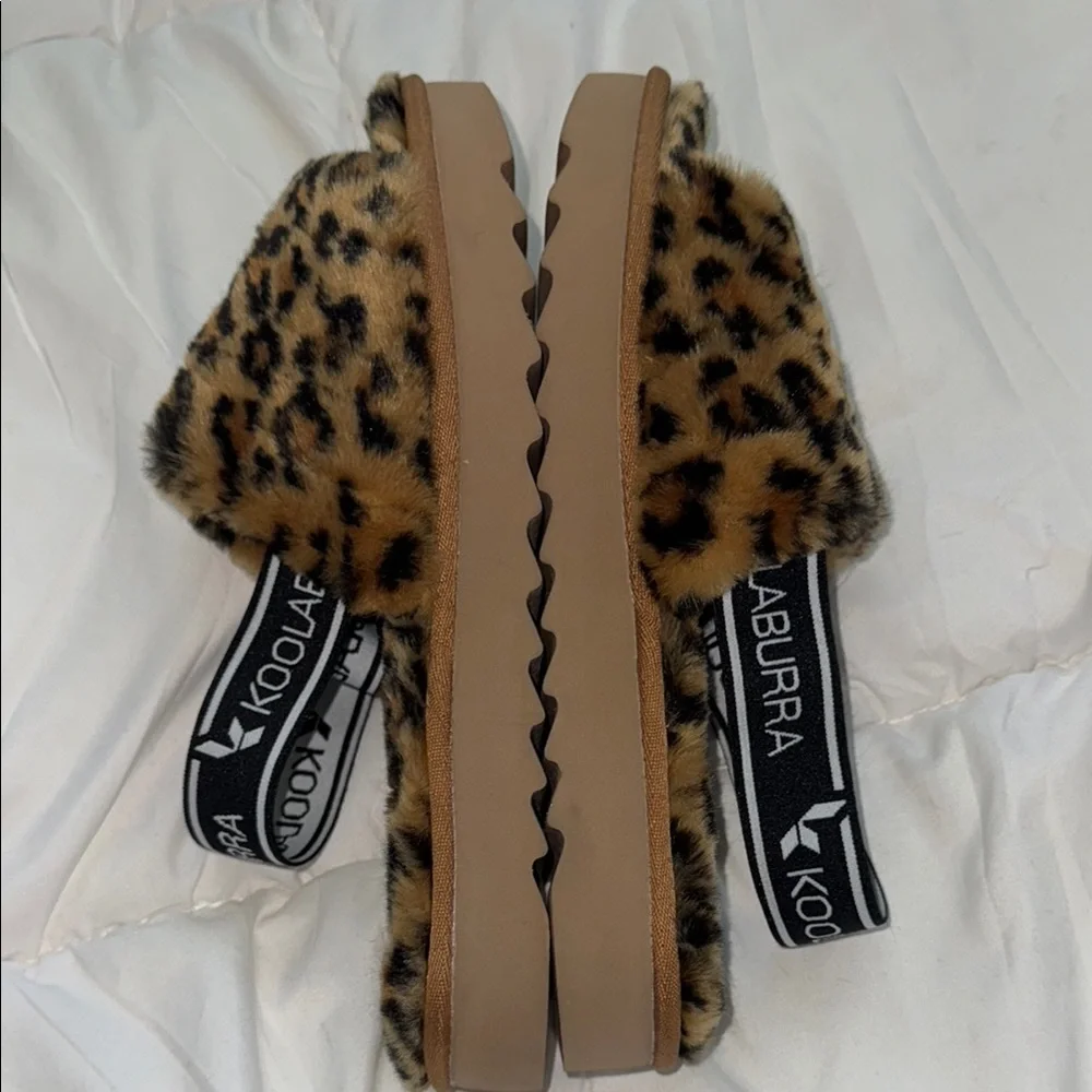 Koolaburra by UGG Leopard Print Fuzzy Slippers 8 - Picture 6 of 8